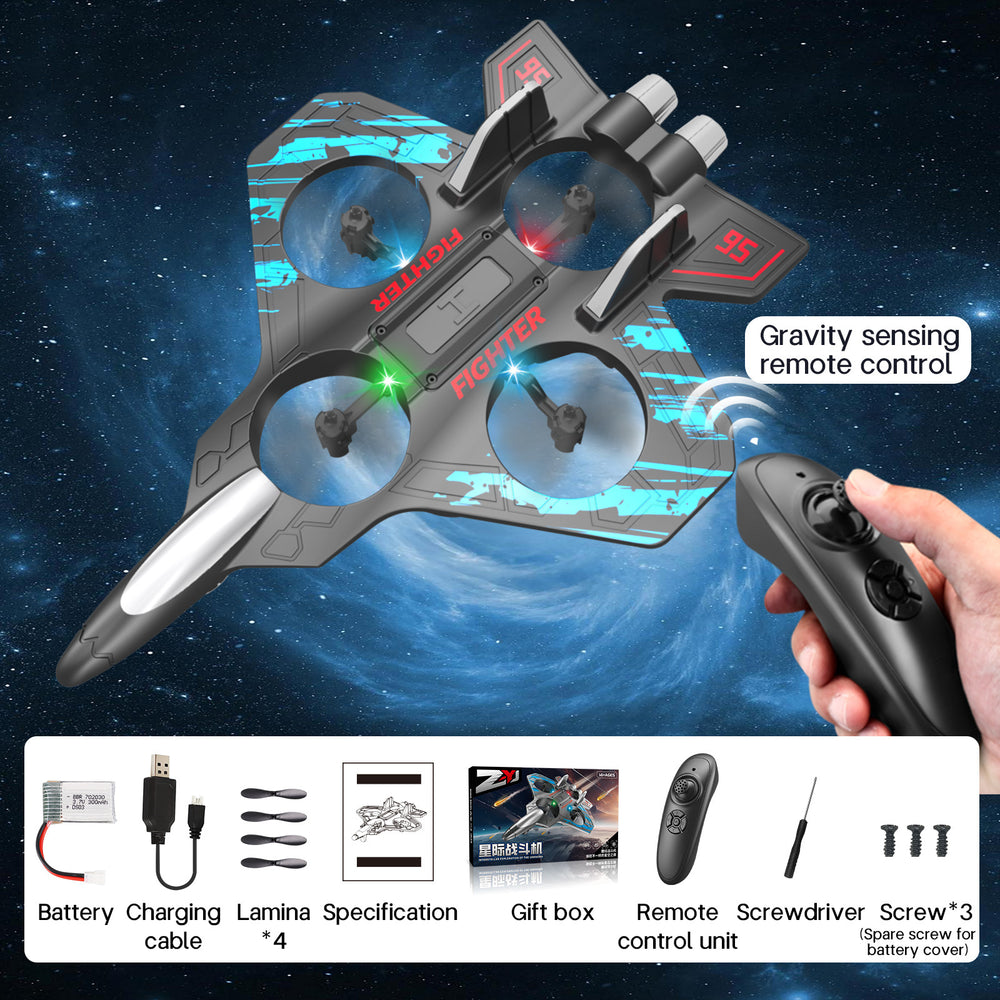 model aircraft remote control aircraft stunt fixed height and fall-resistant foam gravity glider colorful light four-axis drone