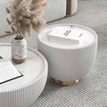 Nordic light luxury coffee table modern living room table small apartment size combination round rock slab leather creative bowl coffee table