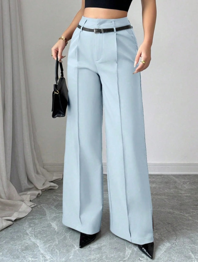 fashionfall and winternew arrivalladies casualelegantwork clothinghigh waistloosestraight-legpants suit pants