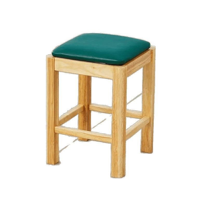 Commercial Square Stool Catering Snack Noodle Restaurant Breakfast Milk Tea Rice BBQ Burger Fast Food Restaurant Backless Solid Wood Stool Household