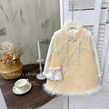 Girls' dress  new quilted padded vest dress chinese style sweater two-piece set new year's outfit