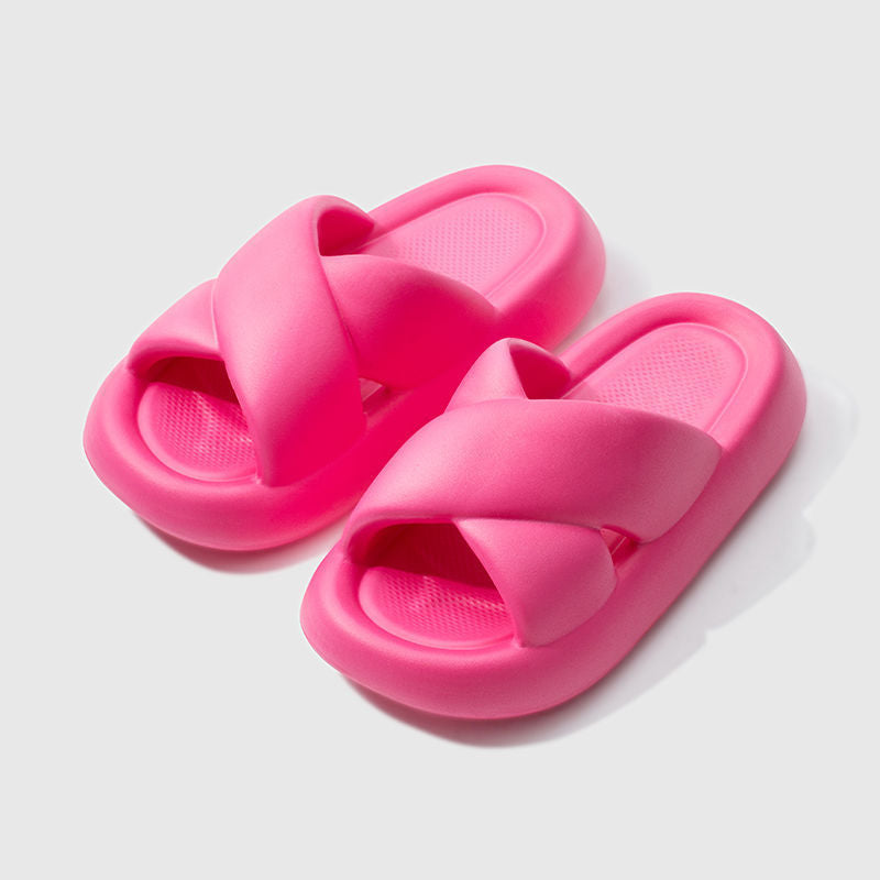 Cross-strap slippers for women, summer outerwear, new arrivalfashion couple shoes for women, home non-slip thick sole slippers, men's flip-flops