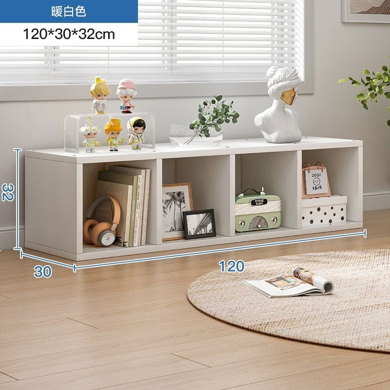 Balcony bay window storage cabinet storage rack cabinet storage cabinet plaid cabinet floor-standing single-layer low cabinet bookshelf for home bookcase