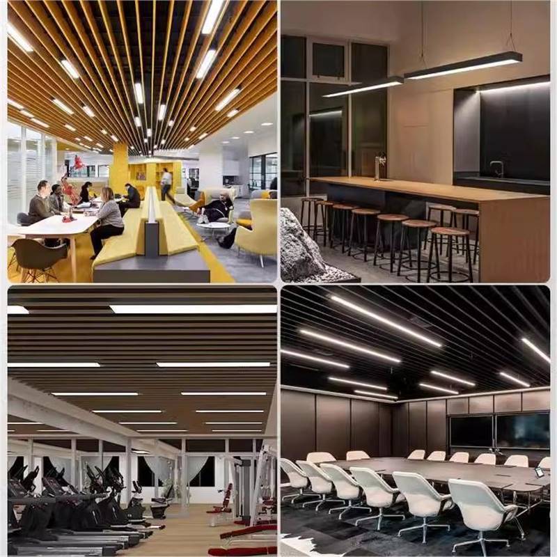 Led square tube linear light, office linear panel light, pendant light, gym, supermarket, shopping mall led linear pendant light