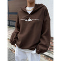 Pure colorletterembroiderprintinghooded sweatshirtloose lazy style stand collar with zipperfashion cross-borderautumnew arrival