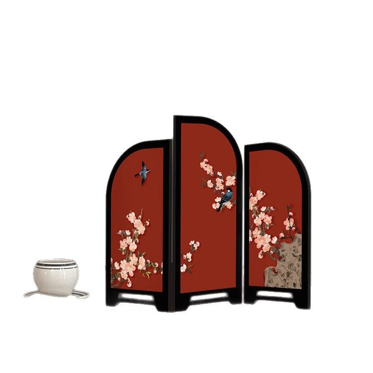 Happy eyebrow small screen red desktop ornaments new chinoiserie living room entrance high-end niche home decorations
