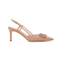 2026 summer new french pointed-toe nude stiletto heel sandals - sexy patent leather women's v-band heels