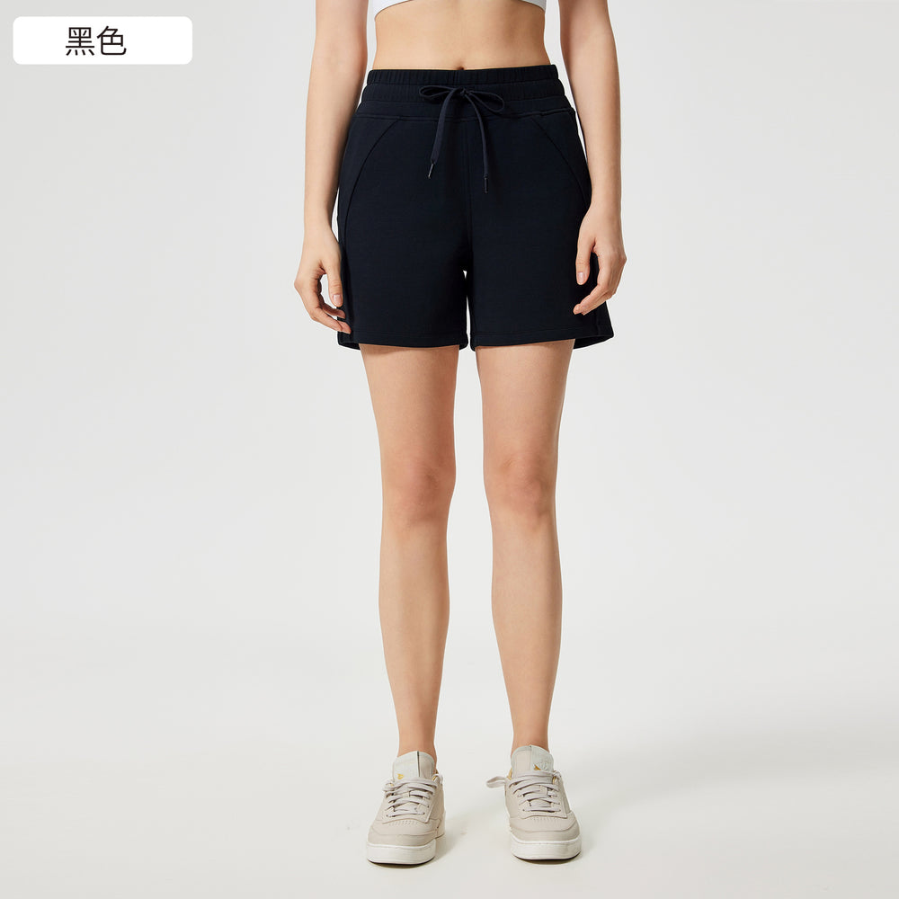 Summer moisture-wicking workout running shorts - women's casual commute elastic waist loose yoga pants d25024