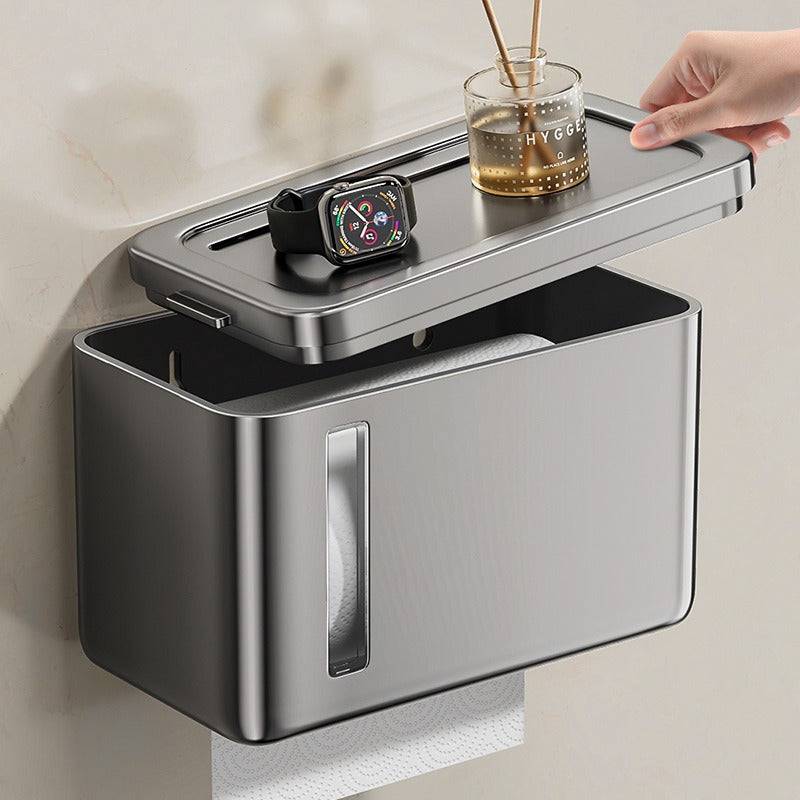 Blue vine bathroom tissue box, no punching light luxury shelf bathroom waterproof roll box wall toilet storage