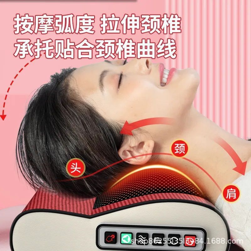 New multifunctional heated massage cervical pillow - professional neck massager with smart heating for back and neck relief