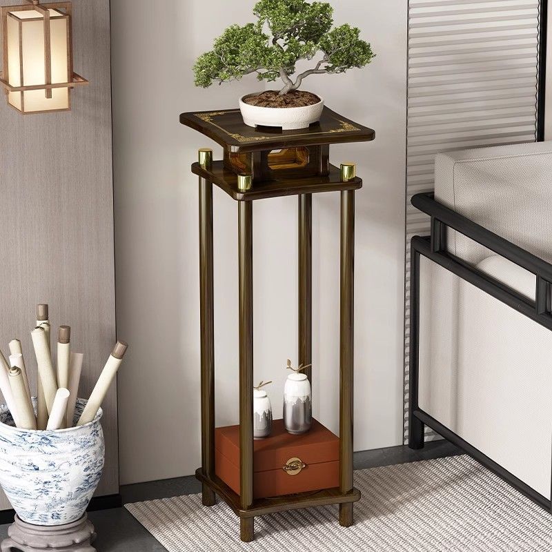 New chinoiserie console table for home end view table non-solid wood casual living room table balcony floor-standing decorative ornament rack