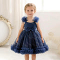 New children's tulle dress birthday party evening gown diamond mesh princess dress diamond kids formal dress 140cm and under