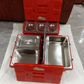 1 grid, 2 grids, 3 grids, red set3pcs with portion basin