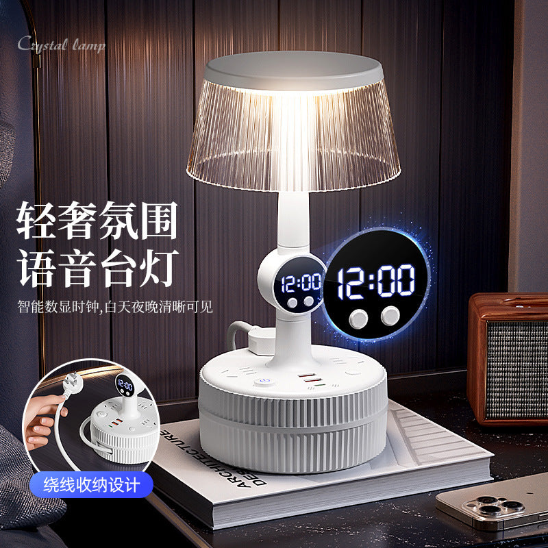 Rechargeable bedside night light with outlet, touch & remote control, multifunctional all-in-one eye-caring bedroom sleep lamp