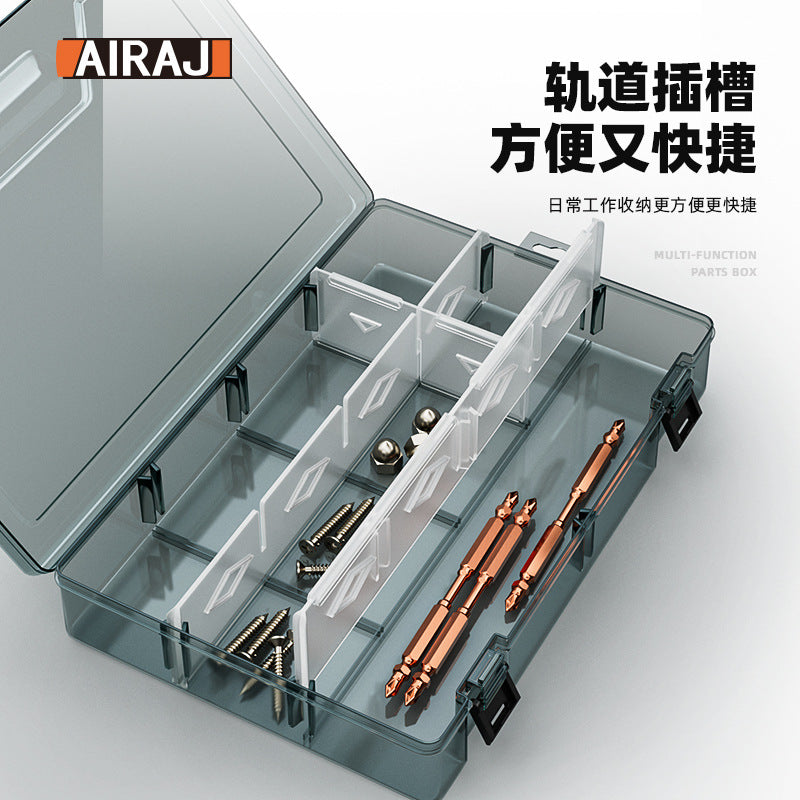Arrizo Parts Box Multi-grid Transparent Plastic Electronic Accessories Lattice Toolbox Small Screw Box Storage Box