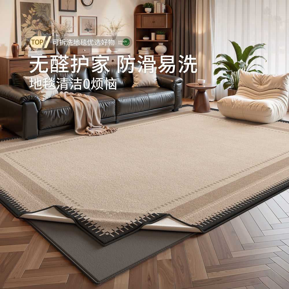 2026 new vintage-inspired removable & washable area rug - living room retro style, easy-clean, premium double-layer, machine washable floor mat