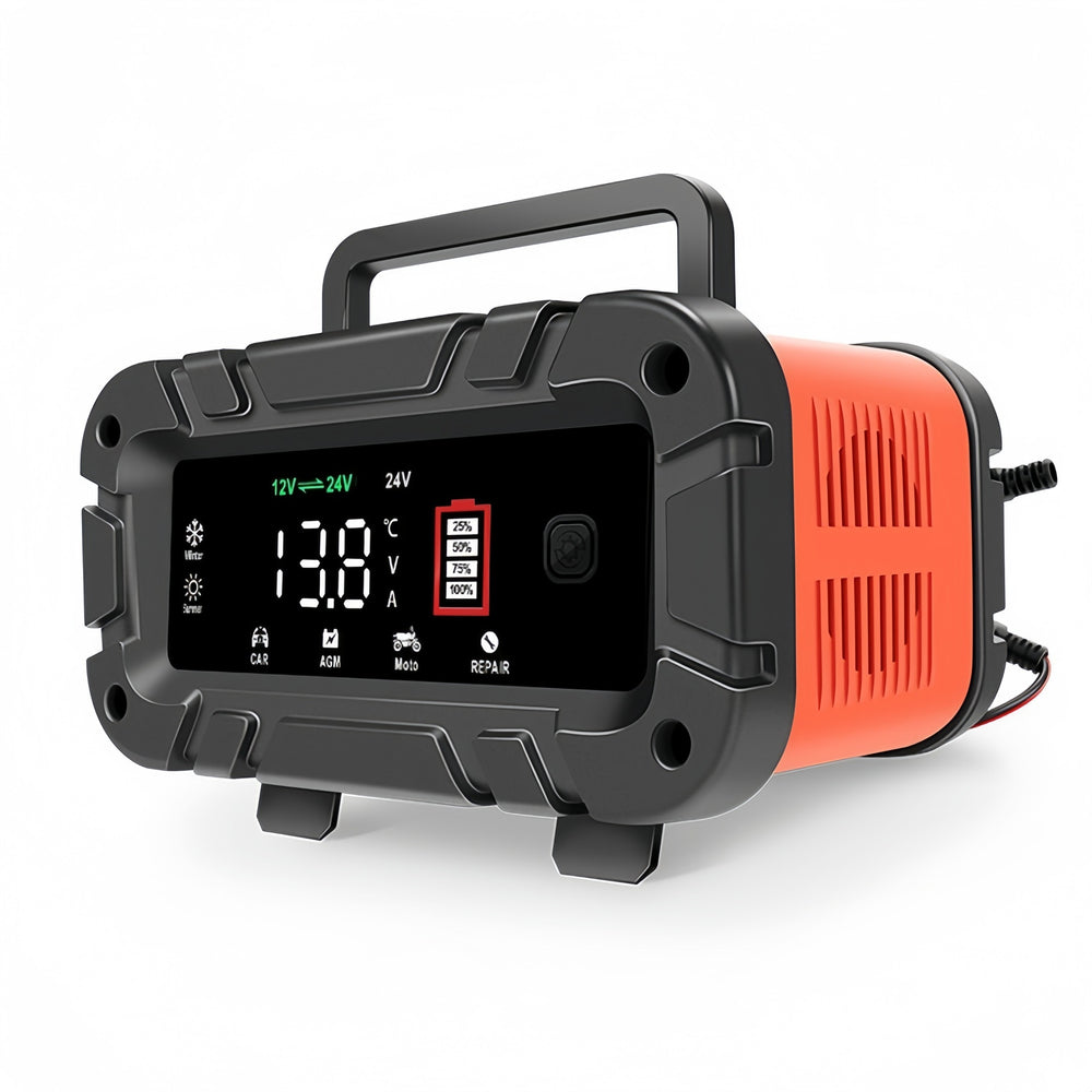 7-stage 12v/24v motorcycle battery charger, smart battery charger, car battery charger
