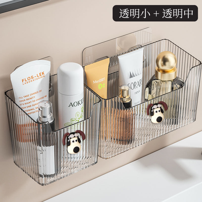 Bathroom toothbrush toothpaste comb storage rack - no drilling required - sink countertop washbasin toilet waste towel storage box