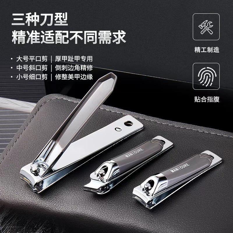Stainless steel manicure & pedicure tool set - 9 piece kit: includes nail clippers, eyebrow scissors, earwax removal tool, and nail file - wholesale