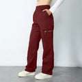 Ready-to-ship  spring/summer new arrival: trendy high-waisted cargo pants with zipper pockets, street style straight-leg casual trousers