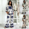 new fashion printed shirt top + placement floral pants set - now shipping!