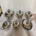 Wholesale cross-border stainless steel pot set thickened double bottom milk pot frying pan soup pot fifteen-piece set foreign trade gift