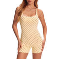 European and american style summer new fashion polka dot print jumpsuit double shoulder strap sexy cutout butt lift bodycon romper