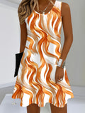 wholesale women's short-sleeved dresses, fashionable women's dresses for spring, summer, and autumn, new cross-border printed designs