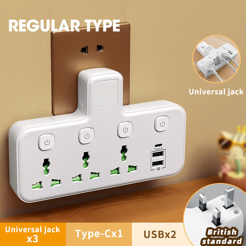 British standard multi-function plug-in board usb socket row plug american standard plug row plug multi-hole wireless drag board european standard converter