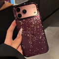 Starry glitter powder compatible with iphone 18 pro max case, apple 17 transparent fine glitter burgundy protective cover 16
