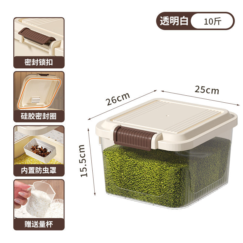 Storage tank for multigrain flour bucket 5kg 10kg Food grade rice tank Sealed insect-proof and moisture-proof 25kg Household rice bucket