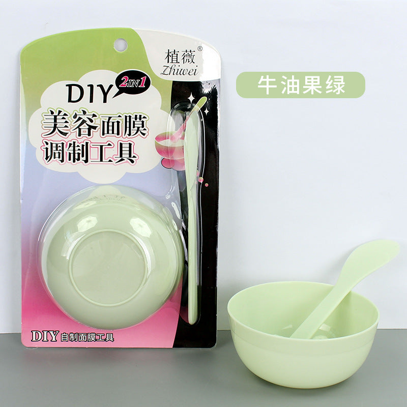Zhiwei facial mask beauty tool two-in-one mask bowl suit mask stick plastic bowl facial makeup application factory