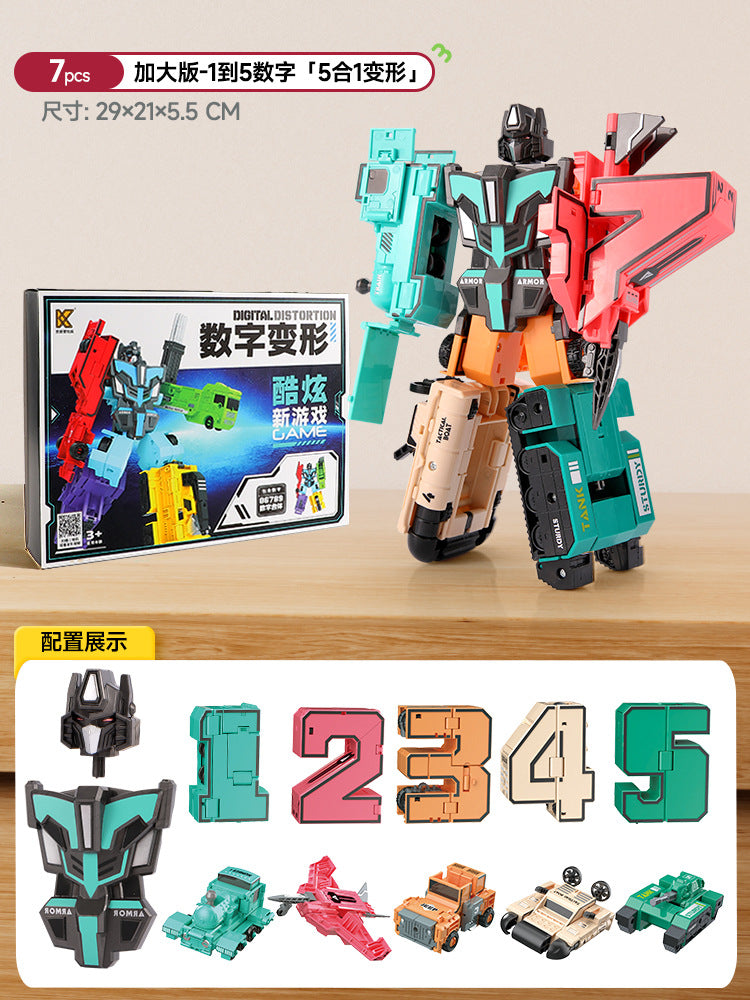 Transforming digital combination robot letter king kong boy educational toy - ages 3-6 - perfect birthday gift