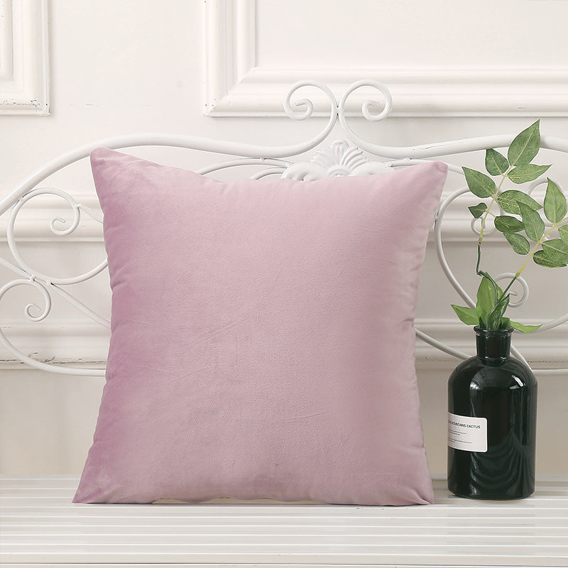 Simple pure color pillowcase velvet pillow bedside waist pillow living room sofa cushion dutch velvet drop shipping free shipping