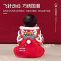 Baby winter romper newborn bodysuit fleece-lined thickened red festive first birthday outfit for visiting relatives