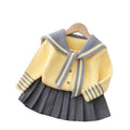 Girls' autumn/winter new jk uniform set , preppy style two-piece outfit, little girl's knit cardigan set