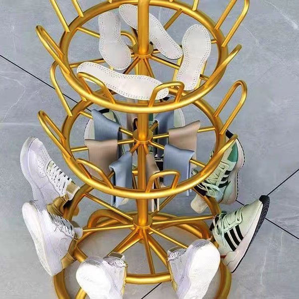 Shoe drying shoe rack rotating balcony bold new slippers mobile floor outdoor storage rack shoe drying artifact