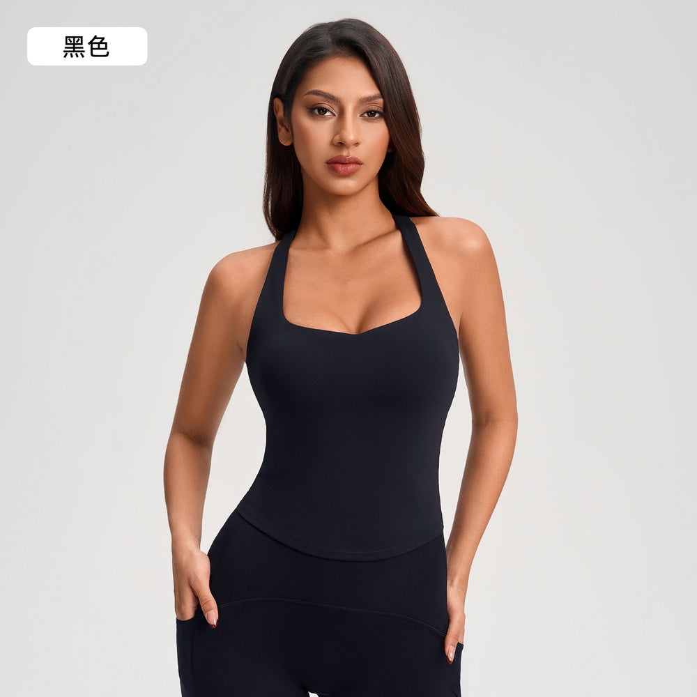 Women's yoga tank top - racerback, built-in bra, perfect for pilates, fitness, and activewear - yg-1007