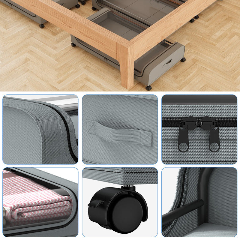 Home Storage Under Bed Storage Box with Wheels 43 Liters Large Capacity Under Bed Storage Rack Wholesale