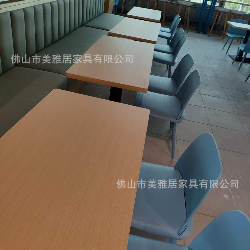 Customized canteen restaurant tables and chairs School unit commercial tables and chairs Catering restaurant noodle restaurant fast food solid wood tables and chairs combination