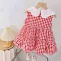 Girls' dress  summer new collection - strawberry plaid skirt, korean style for toddler and little girl summer wear
