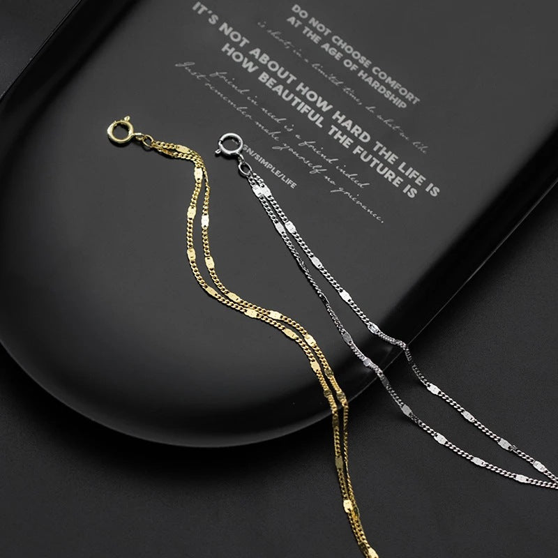 jewelry: minimalist, fresh & chic square sequin double-layer bracelet - elegant, unique, and designer-inspired