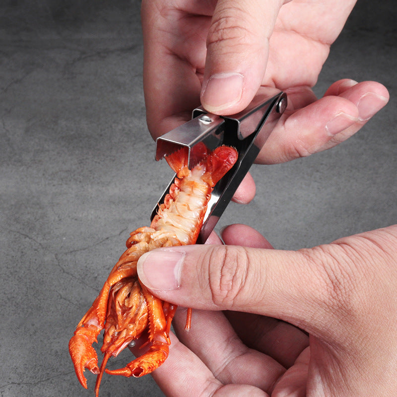 Stainless steel multi-function lobster claw tool - shrimp & crab tool for crayfish, quick shell opening, deveining & meat removal