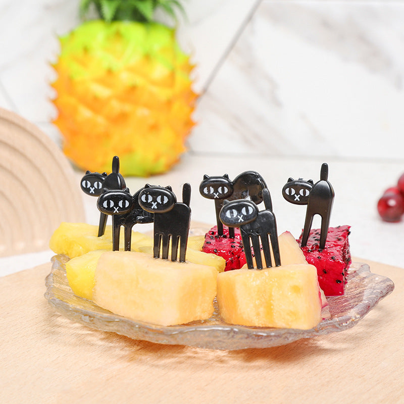Japanese cartoon fruit picks creative children's food forks cake forks cute animal dessert forks plastic fruit forks