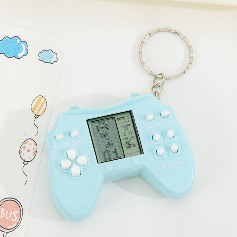 Mini tetris game console keychain - retro handheld arcade - nostalgic backpack charm - wholesale for street vendors