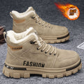 Winter men's shoes 2025 new fleece-lined thickened warm cotton shoes men's sports anti-slip work boots martin boots safety trendy shoes