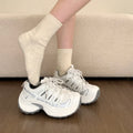 Thick sole heightened lightweight sports dad shoes women's 2026 new spring mesh white hiking shoes casual running shoes