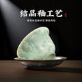 Crystal glaze travel tea set suit one pot two cups camping kung fu tea set gift portable quick cup sancai covered bowl