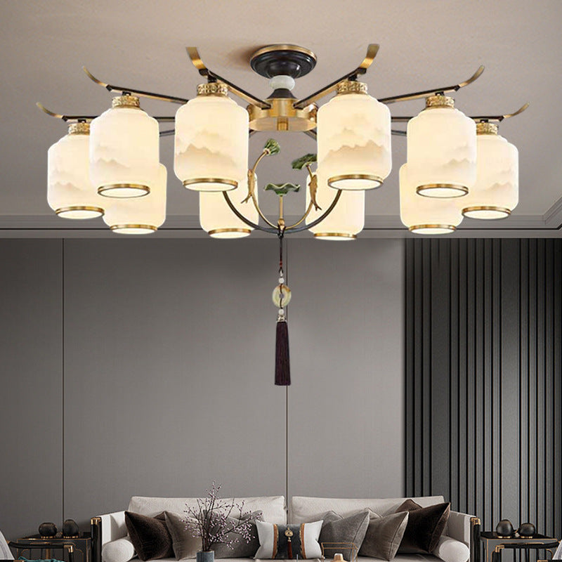 New chinoiserie chandelier living room lamp chinese style zen restaurant hotel booth room lamp for home downward chinoiserie lamps