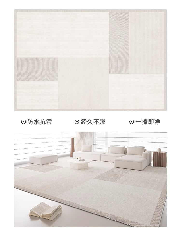Carpet living room  new bedroom bedside sofa floor mat no-wash, wipeable, no-maintenance, light luxury, high-end cream style